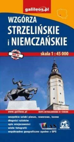 Mapa turystyczna. Wzgórza Strzelińskie i Niemczańskie