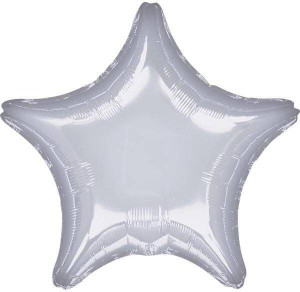 Balon foliowy metalik srebrny gwiazda 48cm