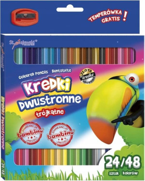Kredki trójkątne dwustronne 24/48 kolory