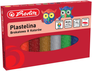 Herlitz. Plastelina brokatowa, 8 kolorów