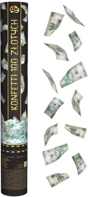 Konfetti pneumatyczne 100 złotych 40cm