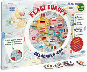 Układanka/gra Flagi Europy. Puzzle 47 elementów