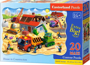 Puzzle 20 maxi. Dom w budowie. House in Construction