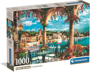 Puzzle 1000 COMPACT Balcony view of Lake Como
