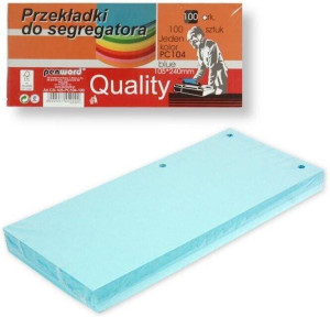 Przekładki do segregatora 100szt blue