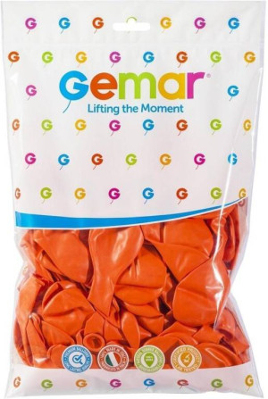 Balony Gemar pastelowe pomarańczowe 21cm