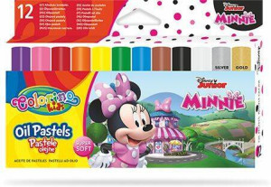 Pastele olejne Colorino Kids trójkątne 12 kolorów Minnie