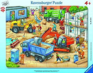 Ravensburger. Puzzle 40 w ramce. Wielkie pojazdy budowlane