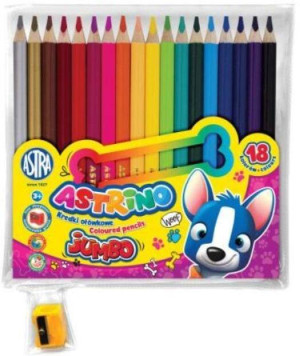 Kredki ołówkowe Jumbo 18 kol + temperówka