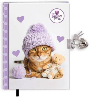 Pamiętnik z zakładką i kłódką. The sweet pets, Kot