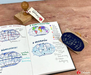 Stempel mapa świata kontynenty i oceany