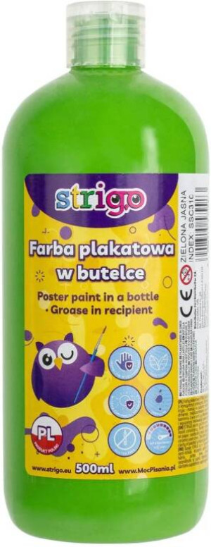Farba plakatowa w butelce 500ml, jasnozielona