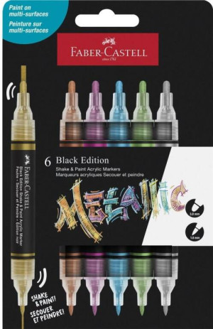Marker akrylowy Black Edition 6kol FABER-CASTELL