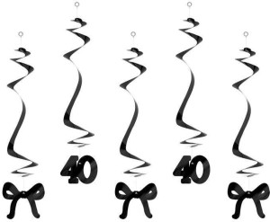 Świderki 40 z kokardkami czarne 50cm 5szt