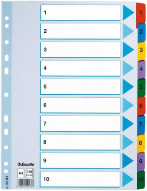 Przekładki A4, Esselte Mylar Numeryczne 1-10