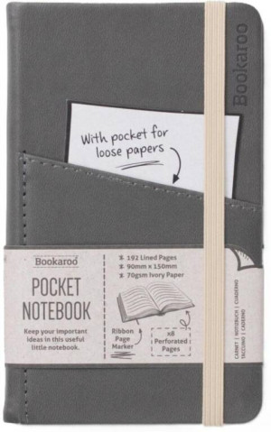 Bookaroo Notatnik Journal Pocket A6. Szary