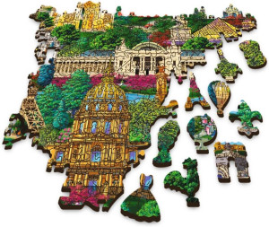 Puzzle drewniane 1000. Francja - znane miejsca