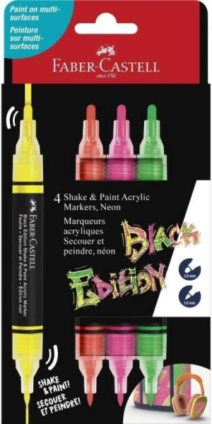 Marker akrylowy Black Edition 4kol FABER-CASTELL