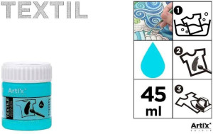 Farba do tkanin błękit turkusowy 45ml (6szt)