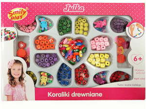 Zestaw koralików drewnianych