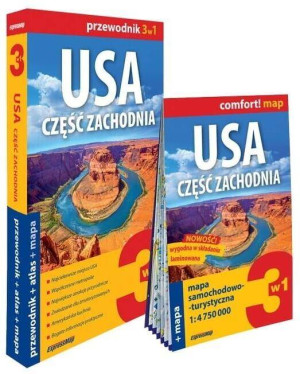 USA. Część zachodnia 3w1 przewodnik + atlas + mapa