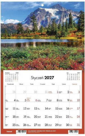 Kalendarz 2027 Jednodzielny Premium Staw w górach