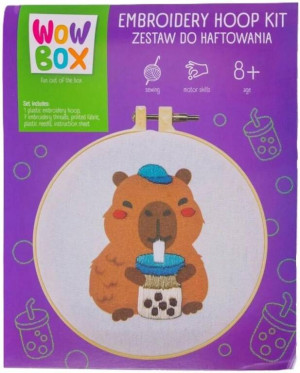 Wow Box Zestaw do haftowania Kapibara Bubble Tea
