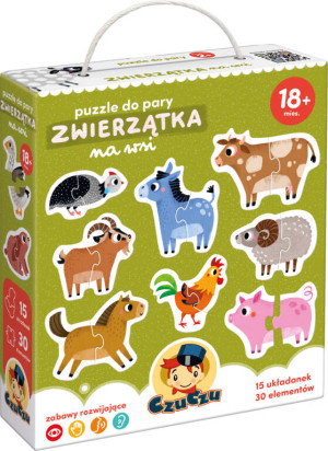 CzuCzu. Zwierzątka na wsi. Puzzle do pary. 18m+