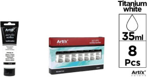 Farba akrylowa biała 35ml (8szt)