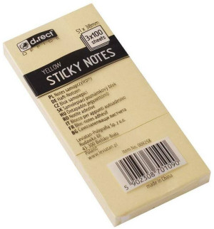 Notes samoprzylepny 51x38mm. Żółty
