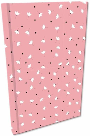 Notes A5 kratka Soft Touch Kwiaty białe w różu