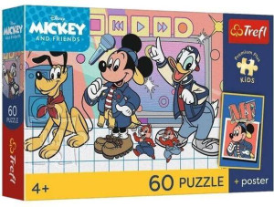 Puzzle 60 Disney Mysia ekipa + plakat TREFL