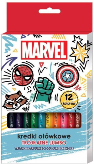 Kredki ołówkowe trójkątne jumbo Avengers 12 kol