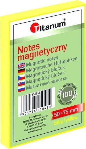 Notes elektorstatyczny 50x75mm 100K, żółty