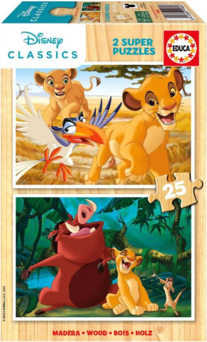 Puzzle 2 x 25 Król Lew (drewniane)
