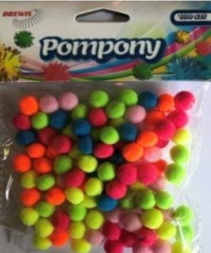 Pompony 10mm, 100 sztuk
