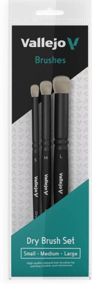 Vallejo: B07990 - Dry Brush Set - Natural (S, M, L)
