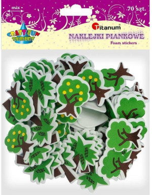 Naklejki piankowe drzewa mix 70szt