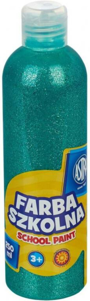 Farba szkolna naturalna tempera 250 ml brokatowa zielona (jadeit)