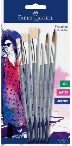 Pędzelki kreatywne 6szt FABER CASTELL
