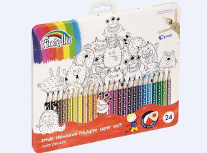 Kredki Super Soft 24 kolory. Metalowe opakowanie