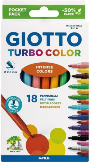 Flamastry Turbo Color 18 kolorów GIOTTO