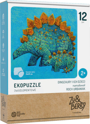 Ekopuzzle dwuelementowe Dinozaury i ich dzieci