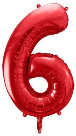 Balon foliowy 6 czerwony 86cm