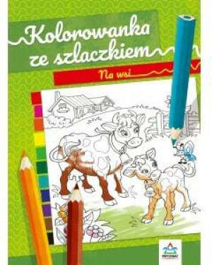 Na wsi. Kolorowanka ze szlaczkiem