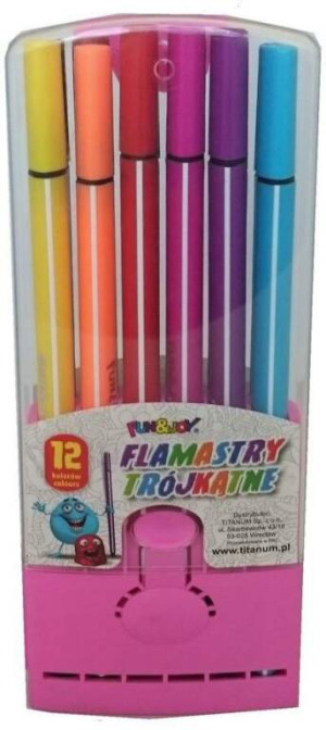 Flamastry trójkątne. 12 kolorów