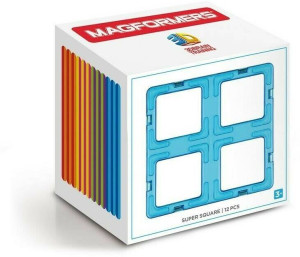 Klocki magnetyczne 3D Magformers Super kwadraty 12 elementów