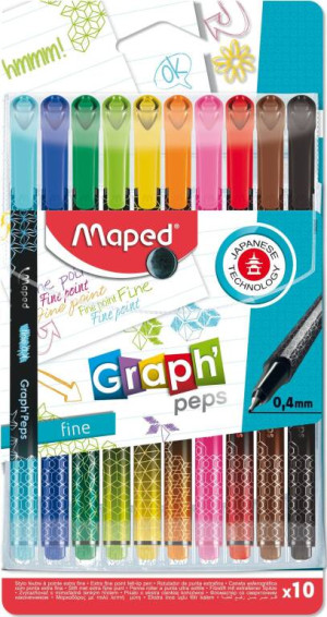 Cienkopis. Graph Peps Deco. 10 kolorów