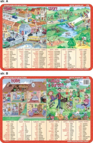Podkładka edukacyjna. Town, sport, home, family & garden