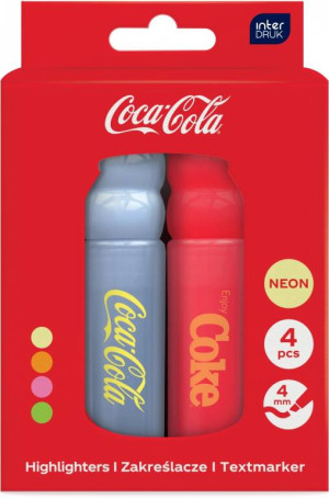 Zakreślacze Coca-Cola neon 4 kolory